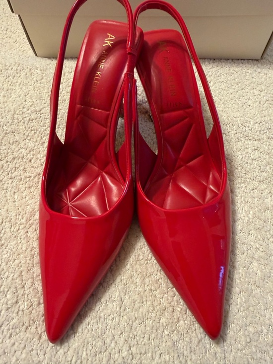 Anne Klein Shoes - Anne Klein Bright Red Patent Slingback Pointed Pumps
